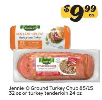 Jennie-O Ground Turkey Chub 85/15 or Turkey Tenderloin