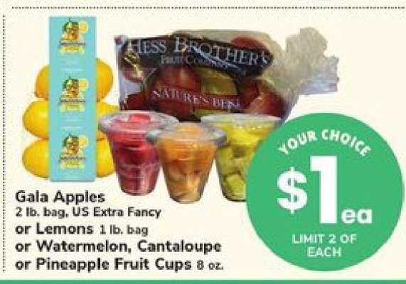 Gala Apples or Lemons or Fruit Cups