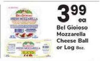 Bel Gioioso Mozzarella Cheese Ball or Log
