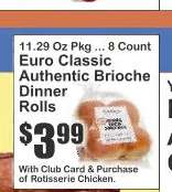 Euro Classic Authentic Brioche Dinner Rolls