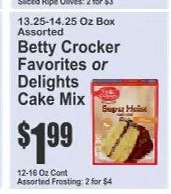 Betty Crocker Favorites or Delights Cake Mix