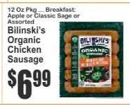 Bilinski's Organic Chicken Sausage