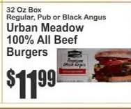 Urban Meadow 100% All Beef Burgers