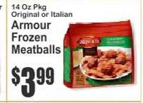 Armour Frozen Meatballs
