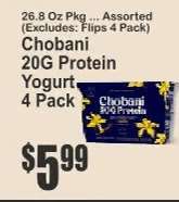 Chobani 20G Protein Yogurt 4 Pack