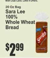 Sara Lee 100% Whole Wheat Bread