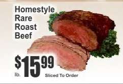 Homestyle Rare Roast Beef