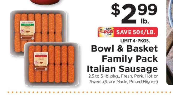 Bowl & Basket Family Pack Italian Sausage