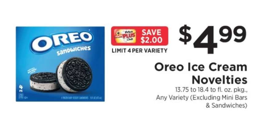 Oreo Ice Cream Novelties