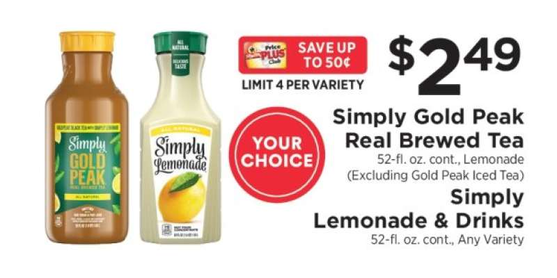Simply Gold Peak Real Brewed Tea / Simply Lemonade & Drinks