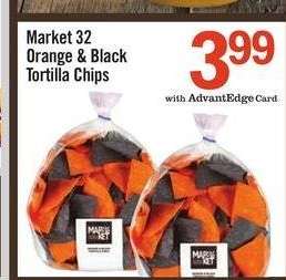 Market 32 Orange & Black Tortilla Chips