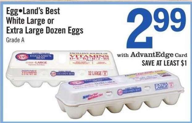 Egg•Land’s Best White Large or Extra Large Dozen Eggs