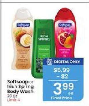 Softsoap or Irish Spring Body Wash