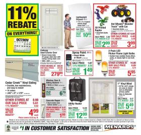 Menards - 11% Rebate* Sale
