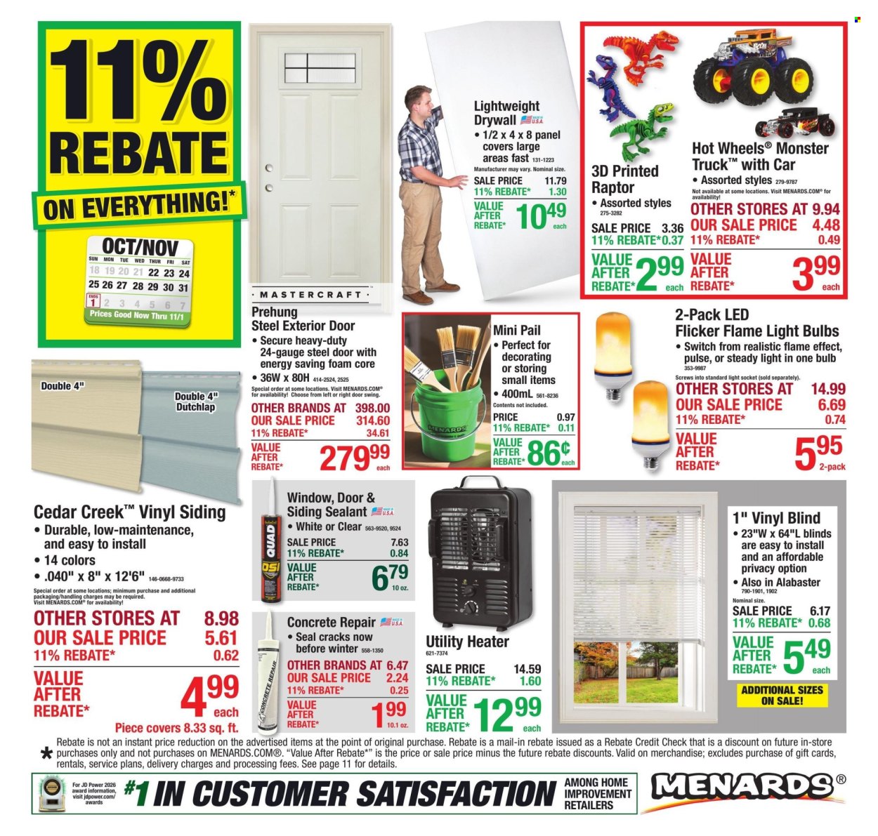 Menards ad  - 10.22.2026 - 11.01.2026. Page 1