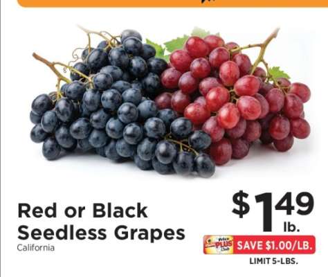 Red or Black Seedless Grapes