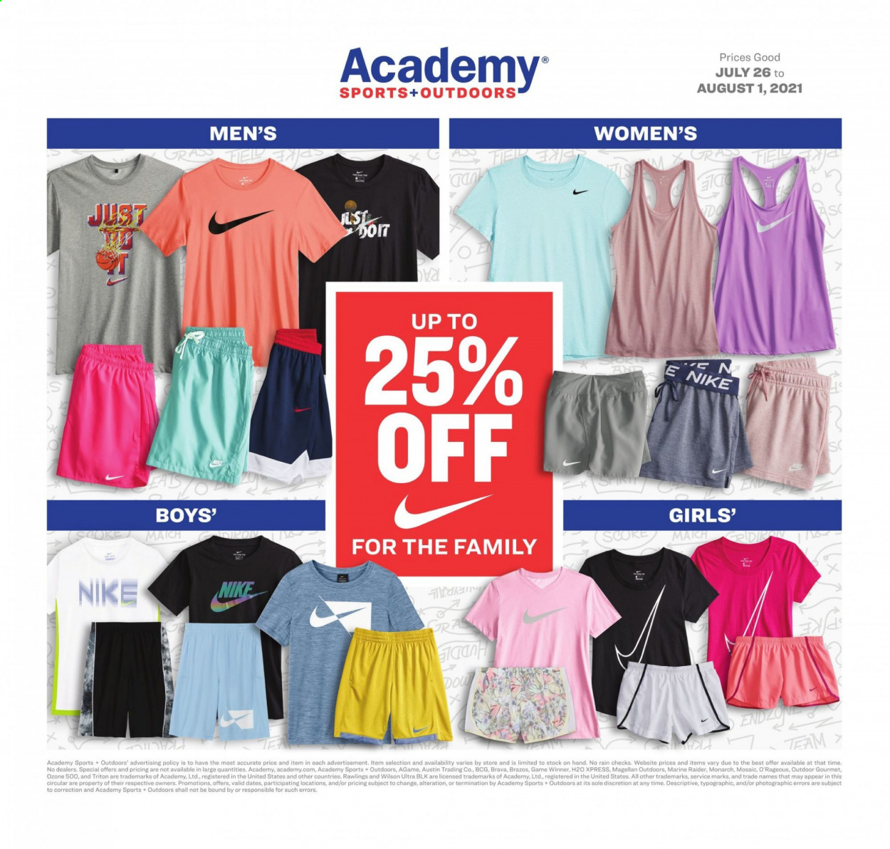 Academy Sports + Outdoors ad  - 07.26.2021 - 08.01.2021.