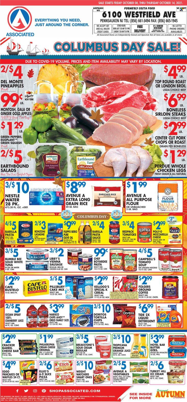 Associated Supermarkets ad  - 10.08.2021 - 10.14.2021.