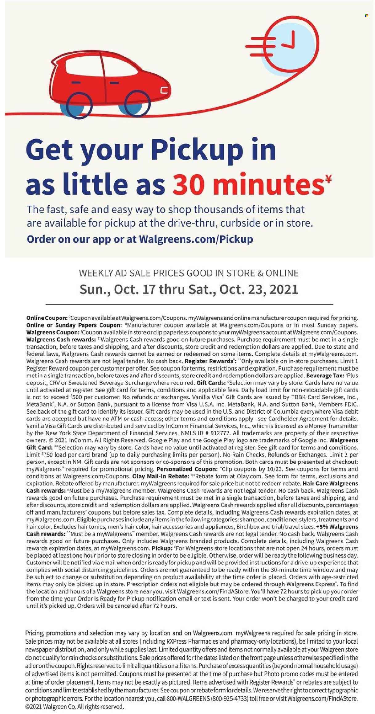 Walgreens ad  - 10.17.2021 - 10.23.2021.