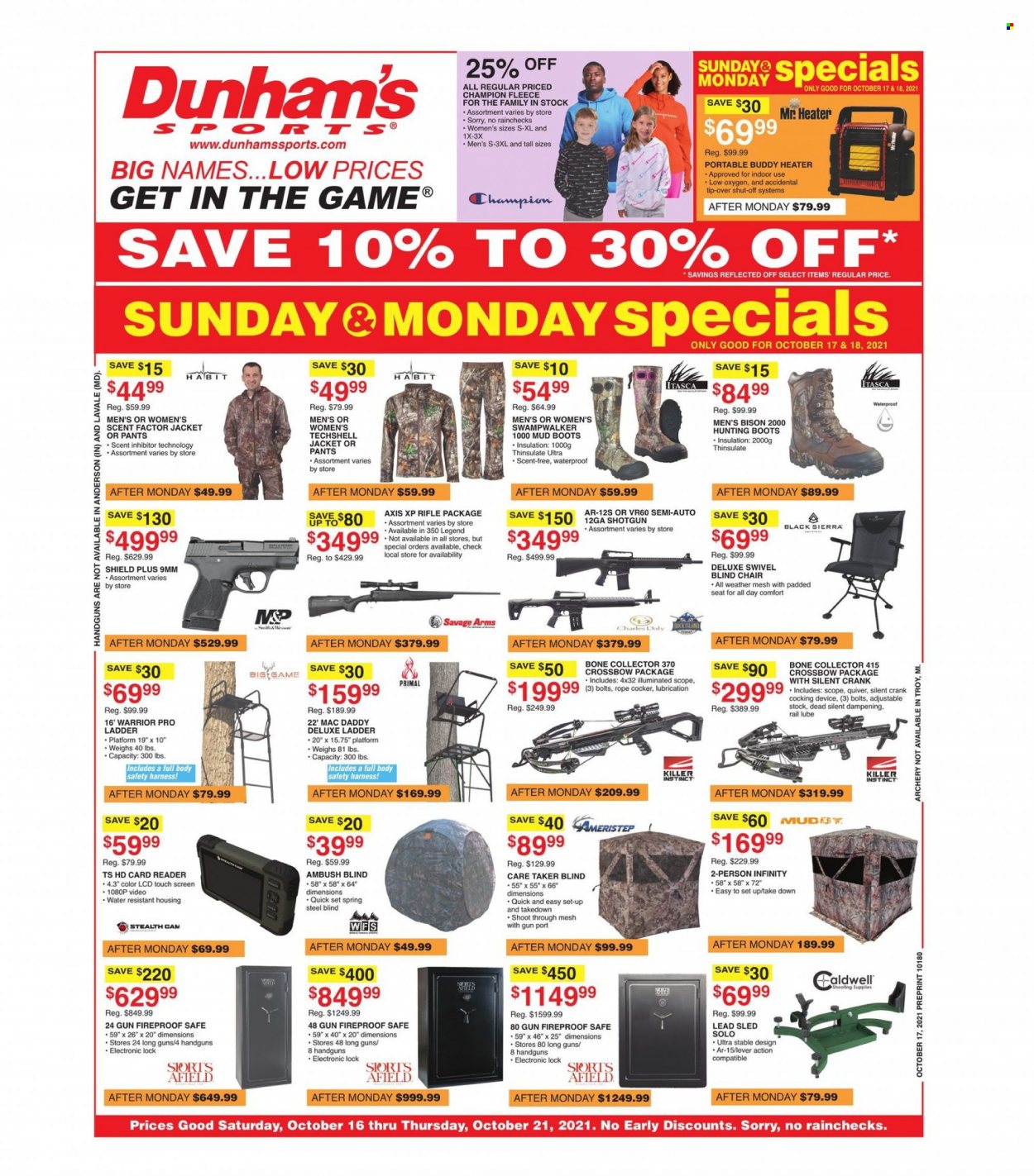 Dunham's Sports ad  - 10.16.2021 - 10.21.2021.