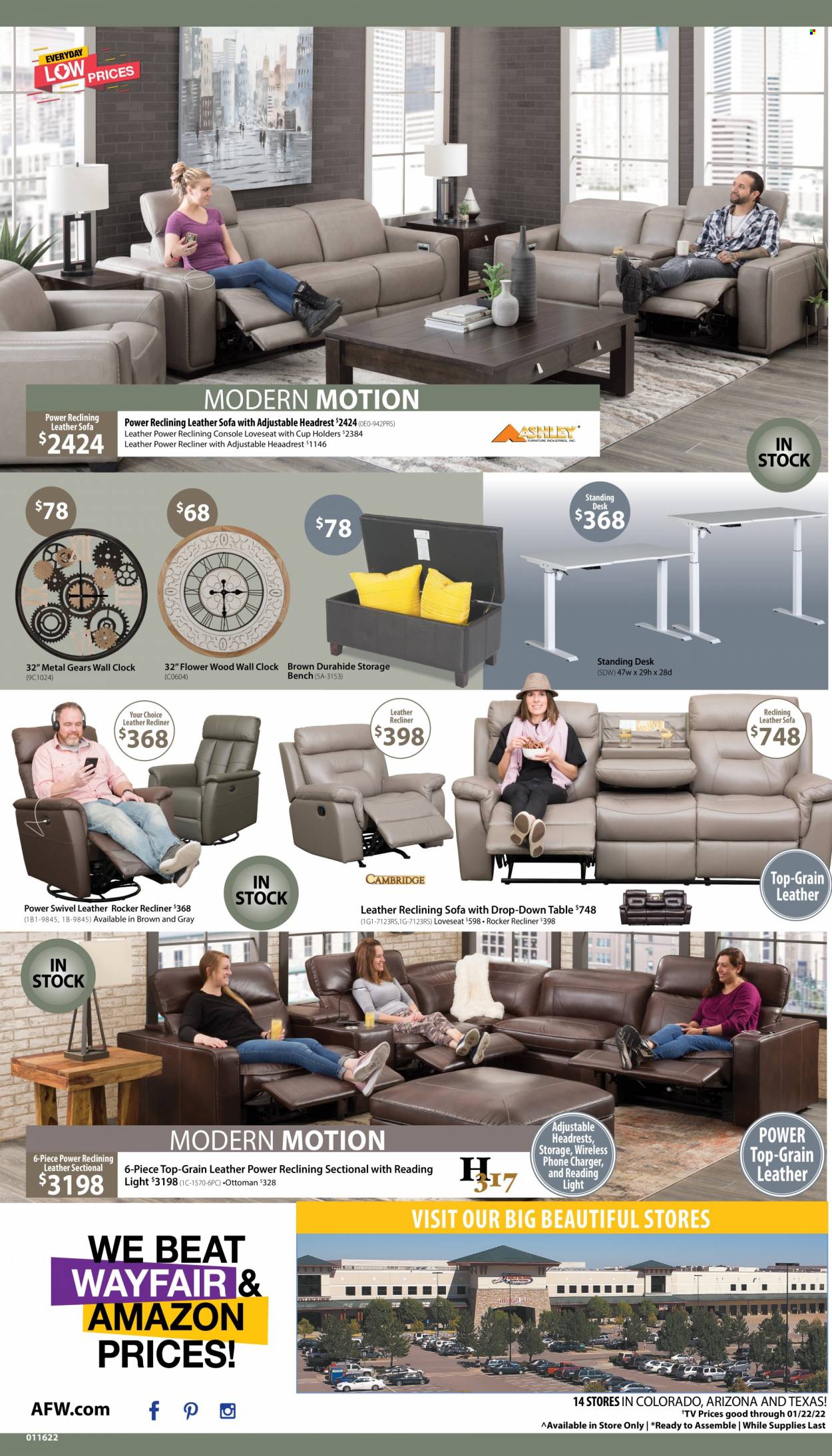 American Furniture Warehouse ad  - 01.16.2022 - 01.22.2022.