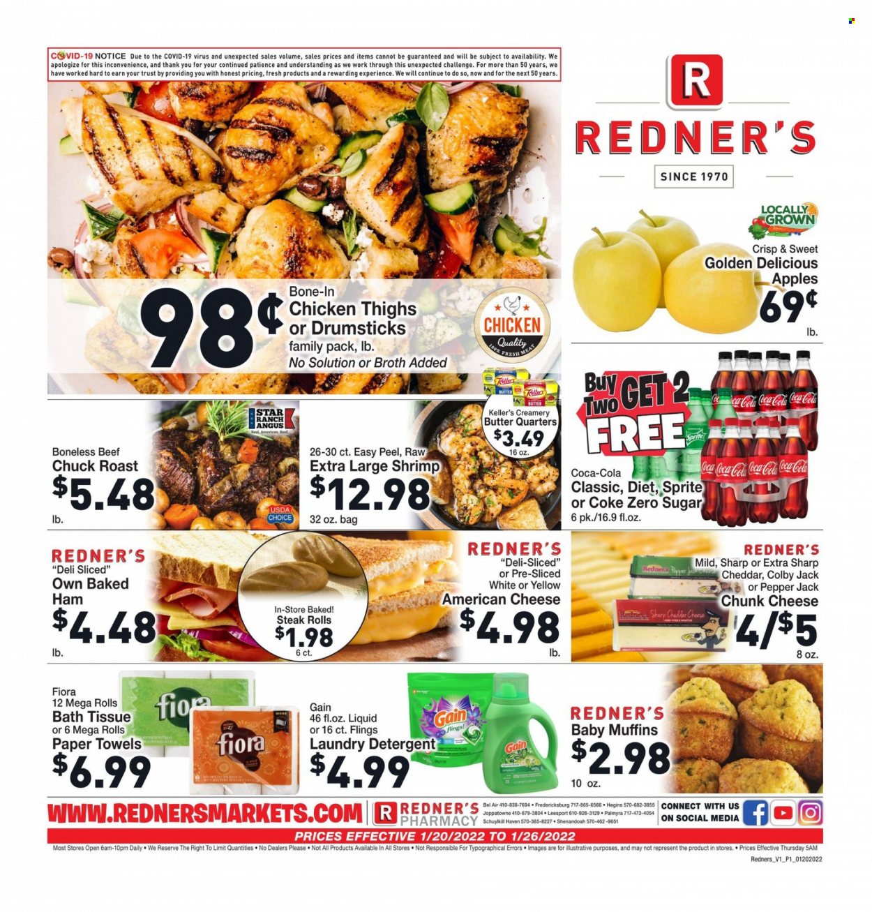 Redner's Markets ad  - 01.20.2022 - 01.26.2022.