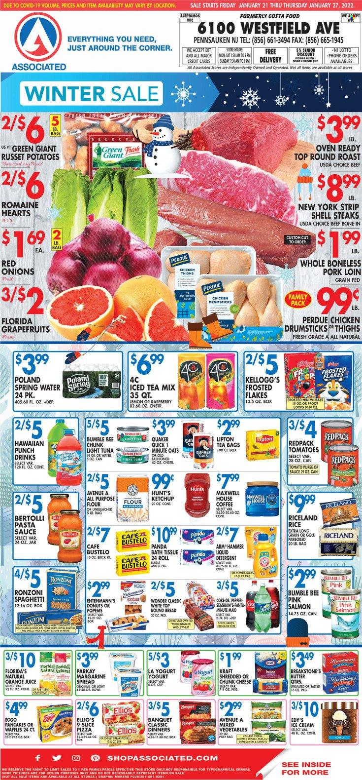 Associated Supermarkets ad  - 01.21.2022 - 01.27.2022.