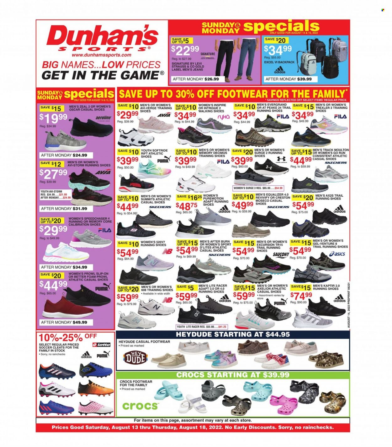 Dunham's Sports ad  - 08.13.2022 - 08.18.2022.