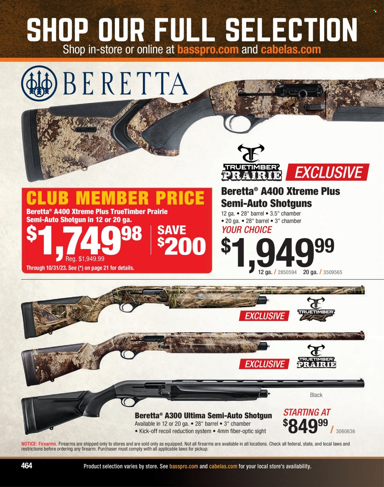Bass Pro Shops flyer . Page 464.