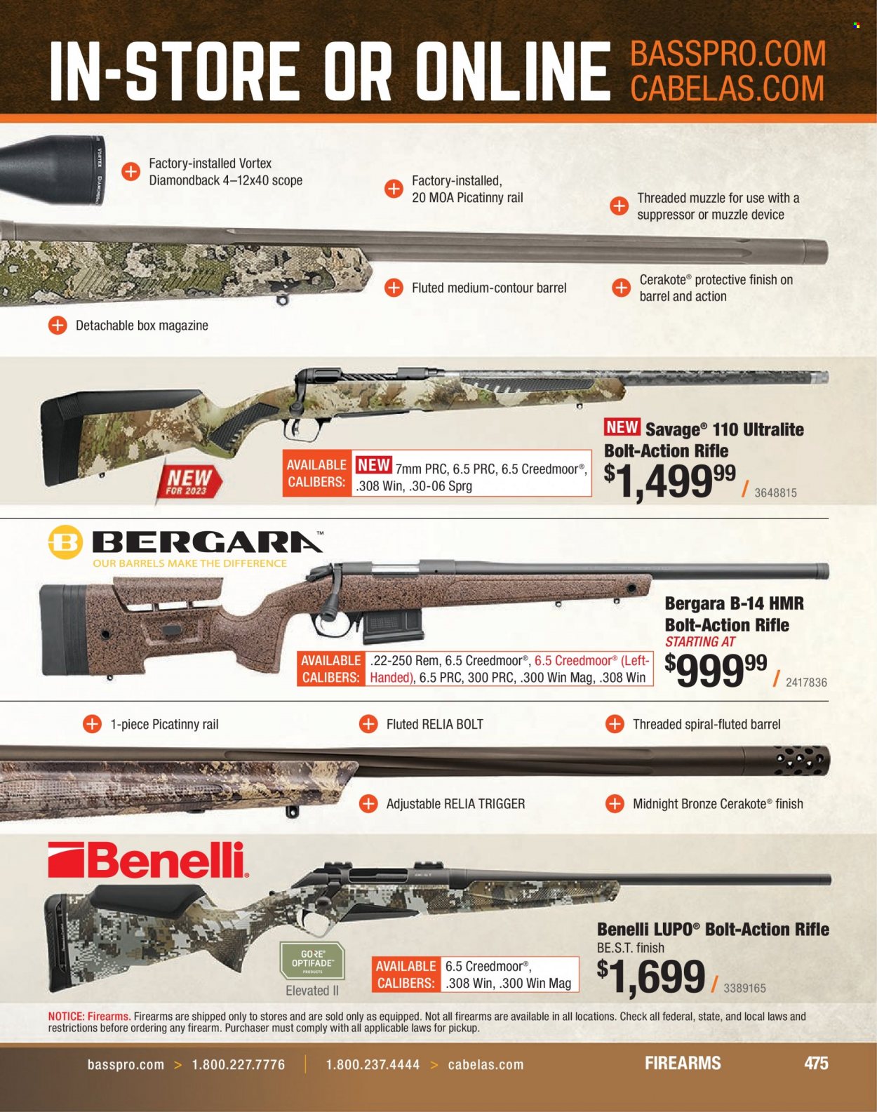 Bass Pro Shops flyer . Page 475.