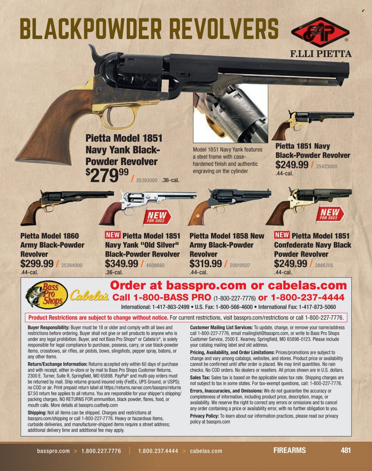 Bass Pro Shops flyer . Page 481.