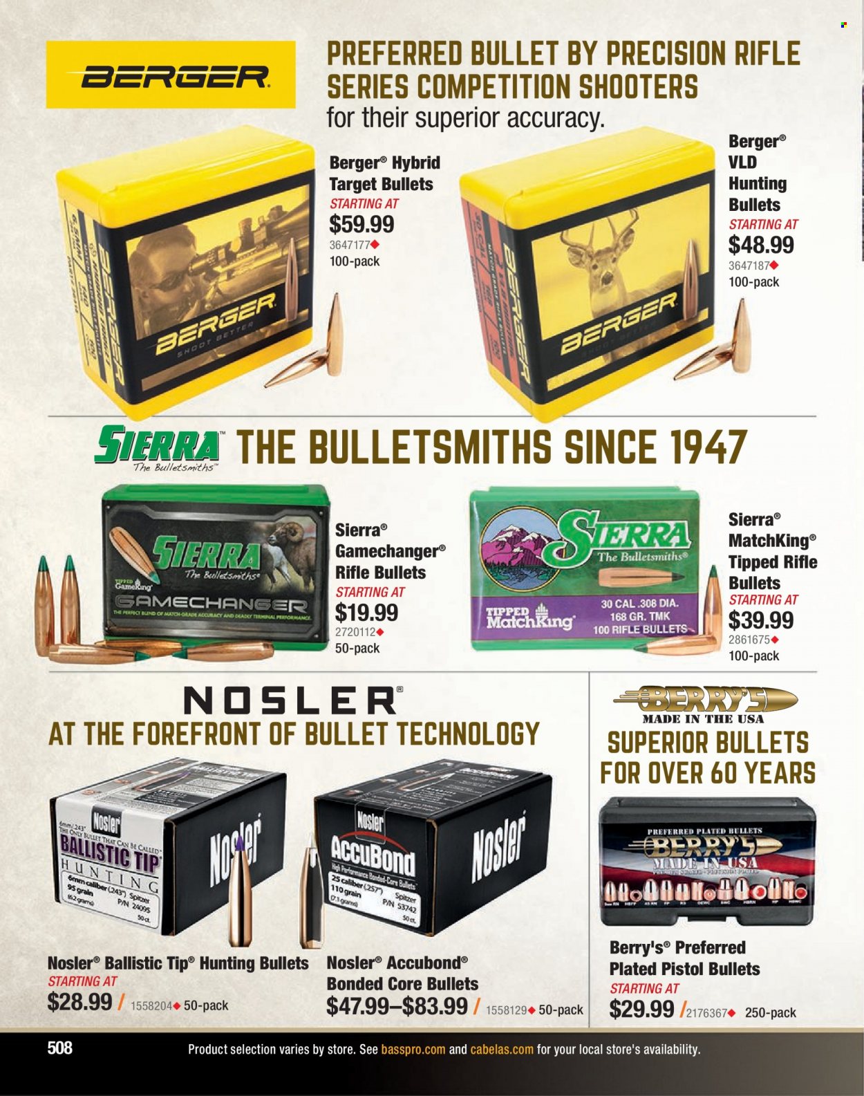 Bass Pro Shops flyer . Page 508.