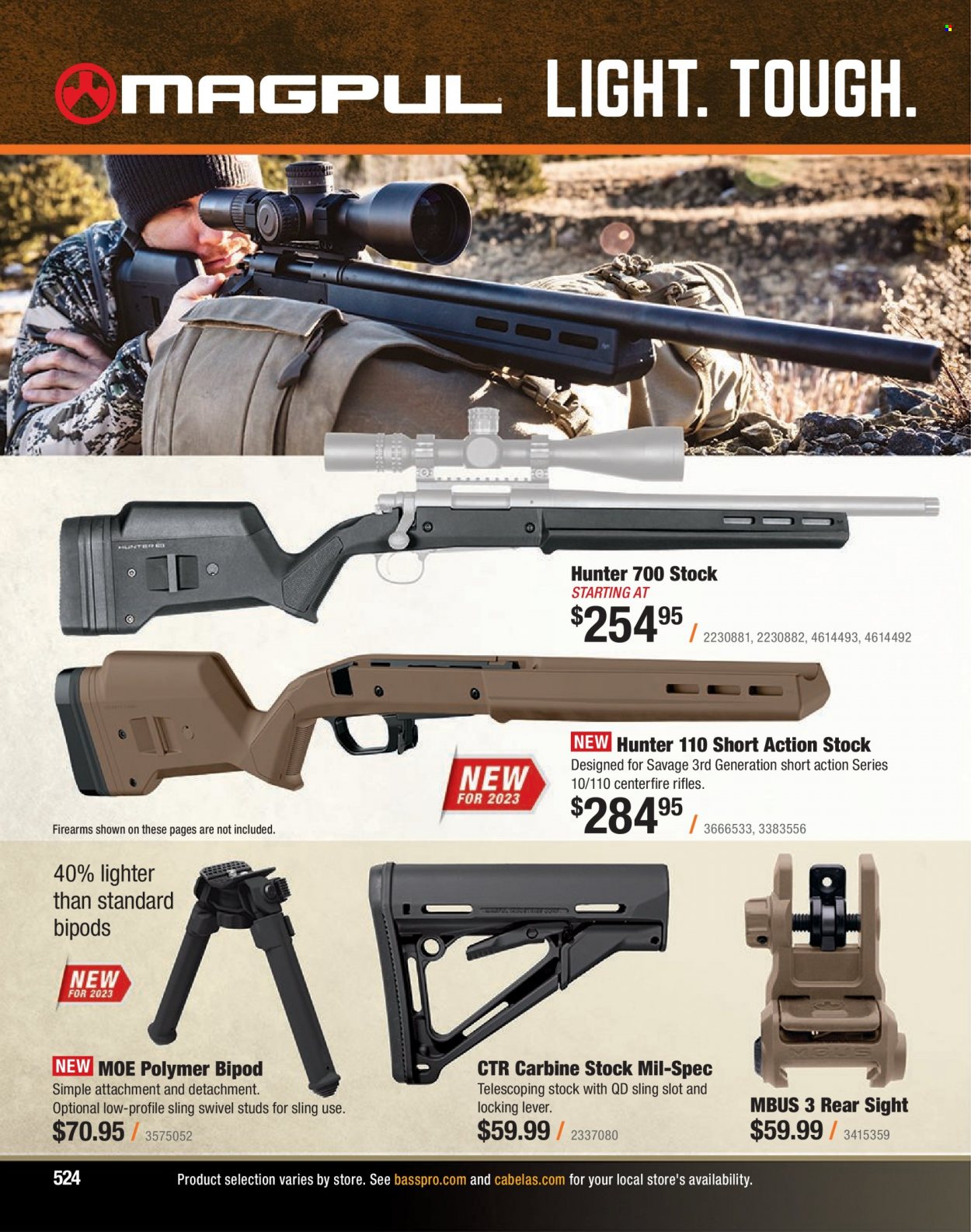 Bass Pro Shops flyer . Page 524.