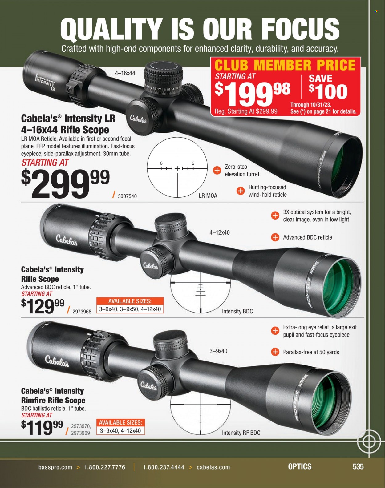 Bass Pro Shops flyer . Page 535.