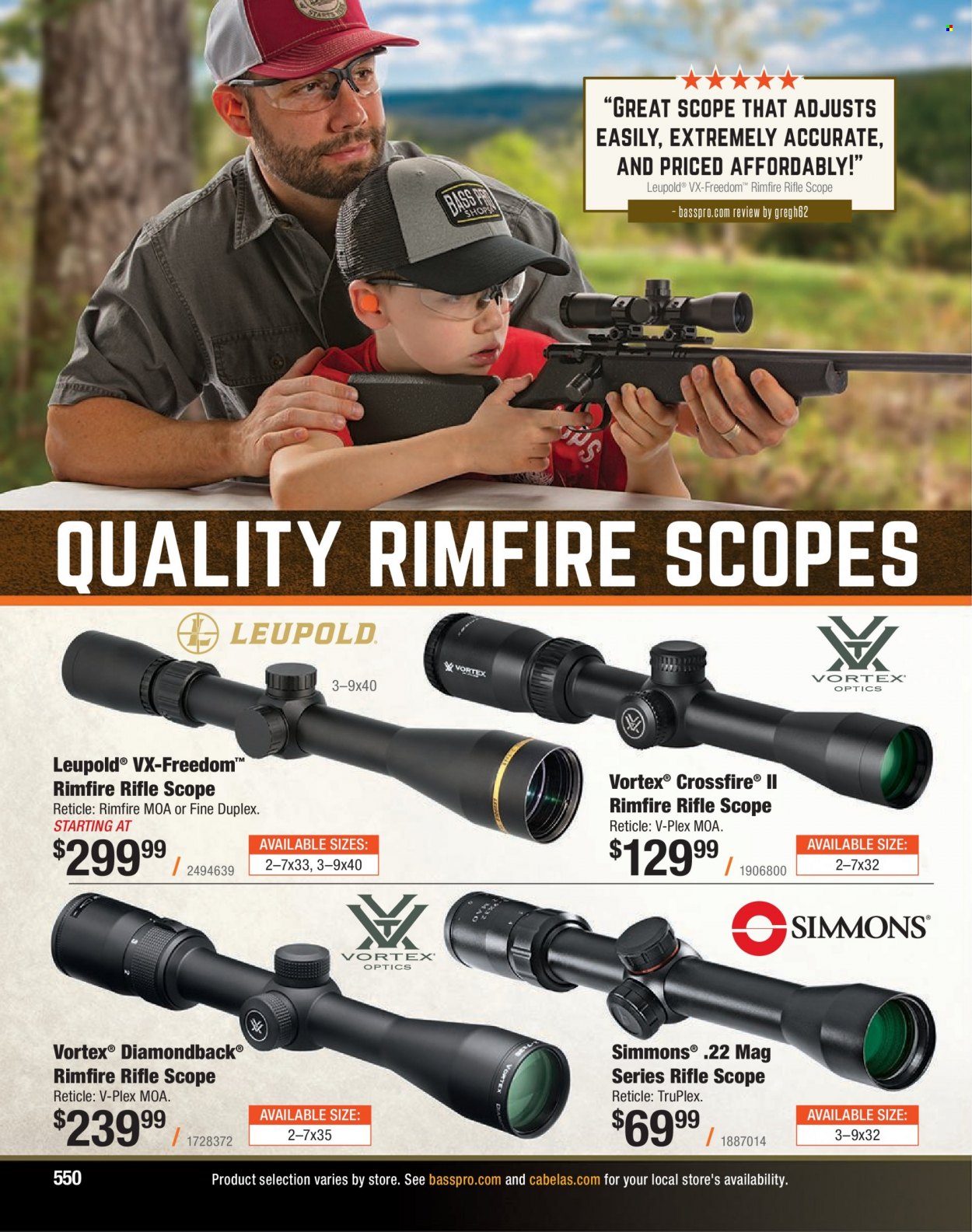Bass Pro Shops flyer . Page 550.