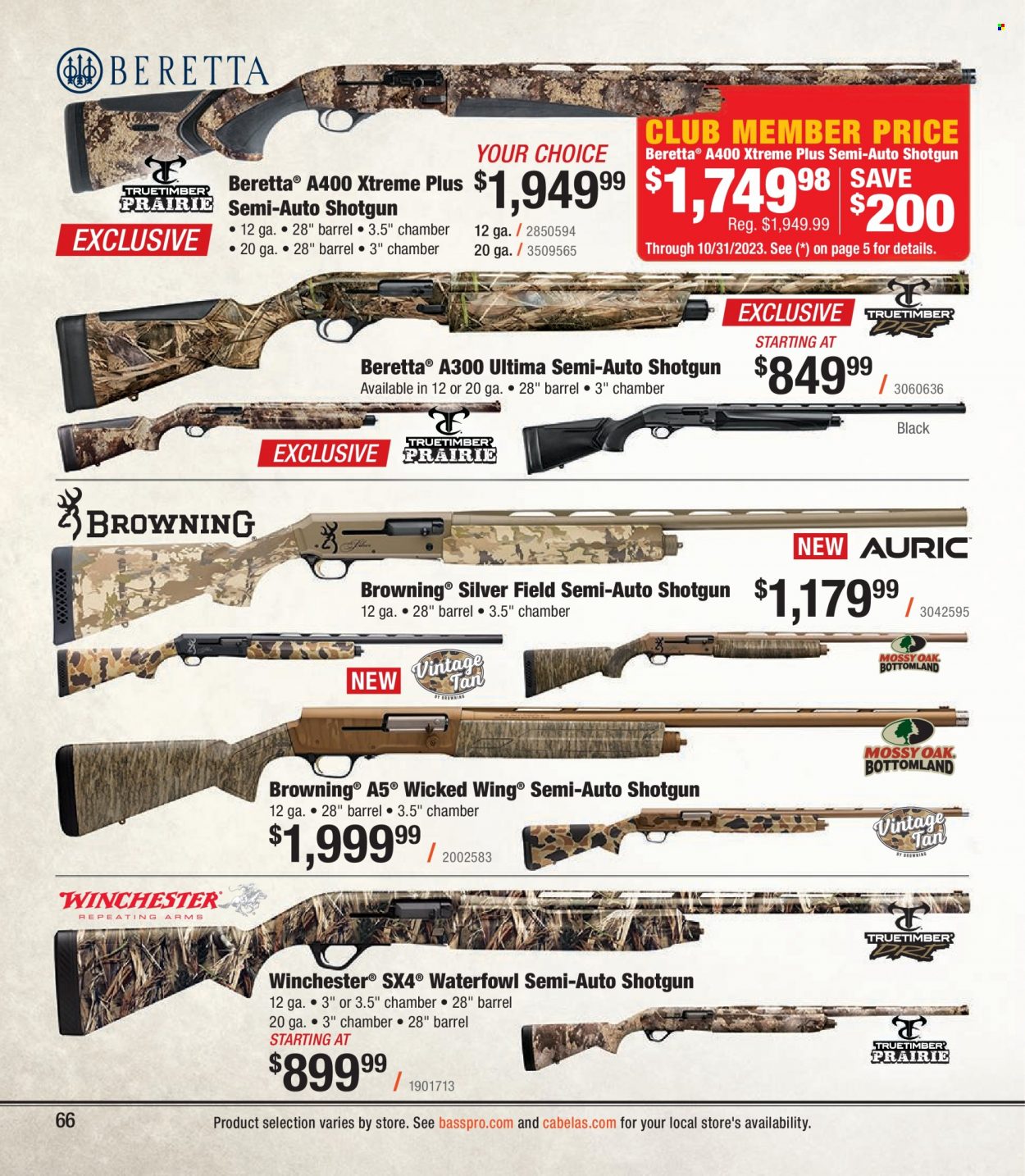 Bass Pro Shops flyer . Page 66.