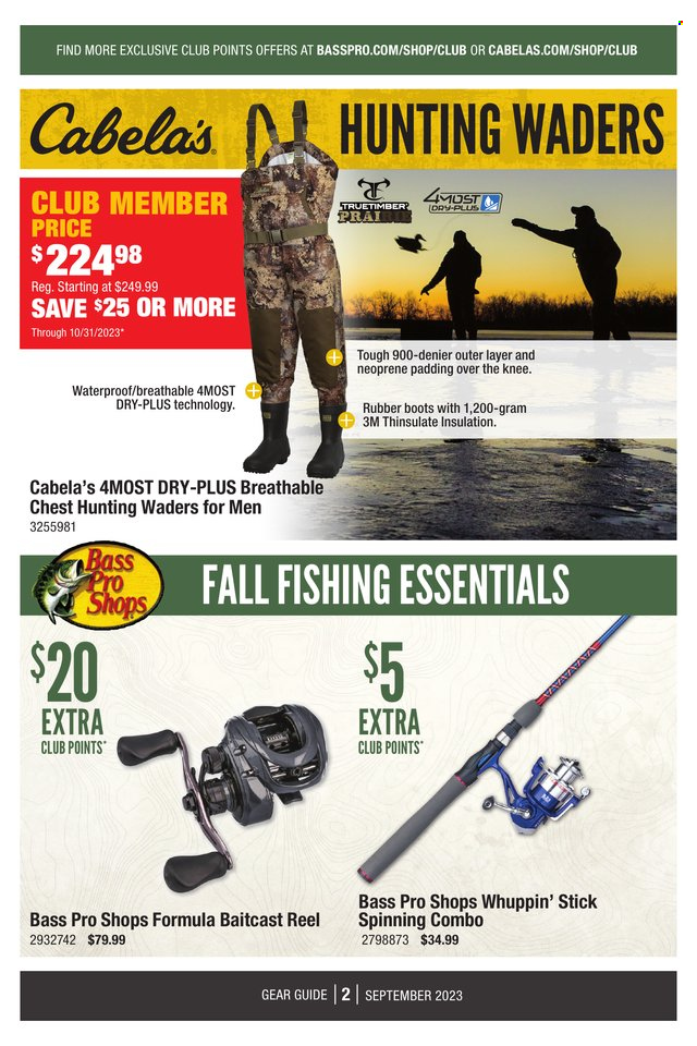 Bass Pro Shops flyer  - 09.01.2023 - 09.30.2023. Page 2.