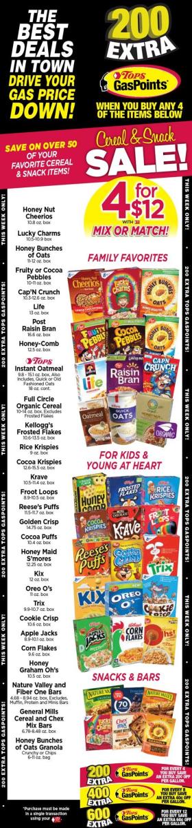 Tops - Cereal & Snack Sale!