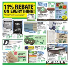 Menards - 11% Rebate Sale