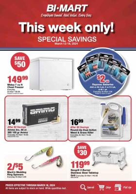 Bi-Mart - This week only. Special savings.