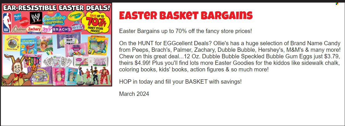 Ollie's Bargain Outlet ad  - 03.01.2024 - 03.31.2024.