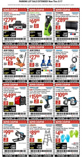 Harbor Freight - PARKING LOT SALE EXTENDED!