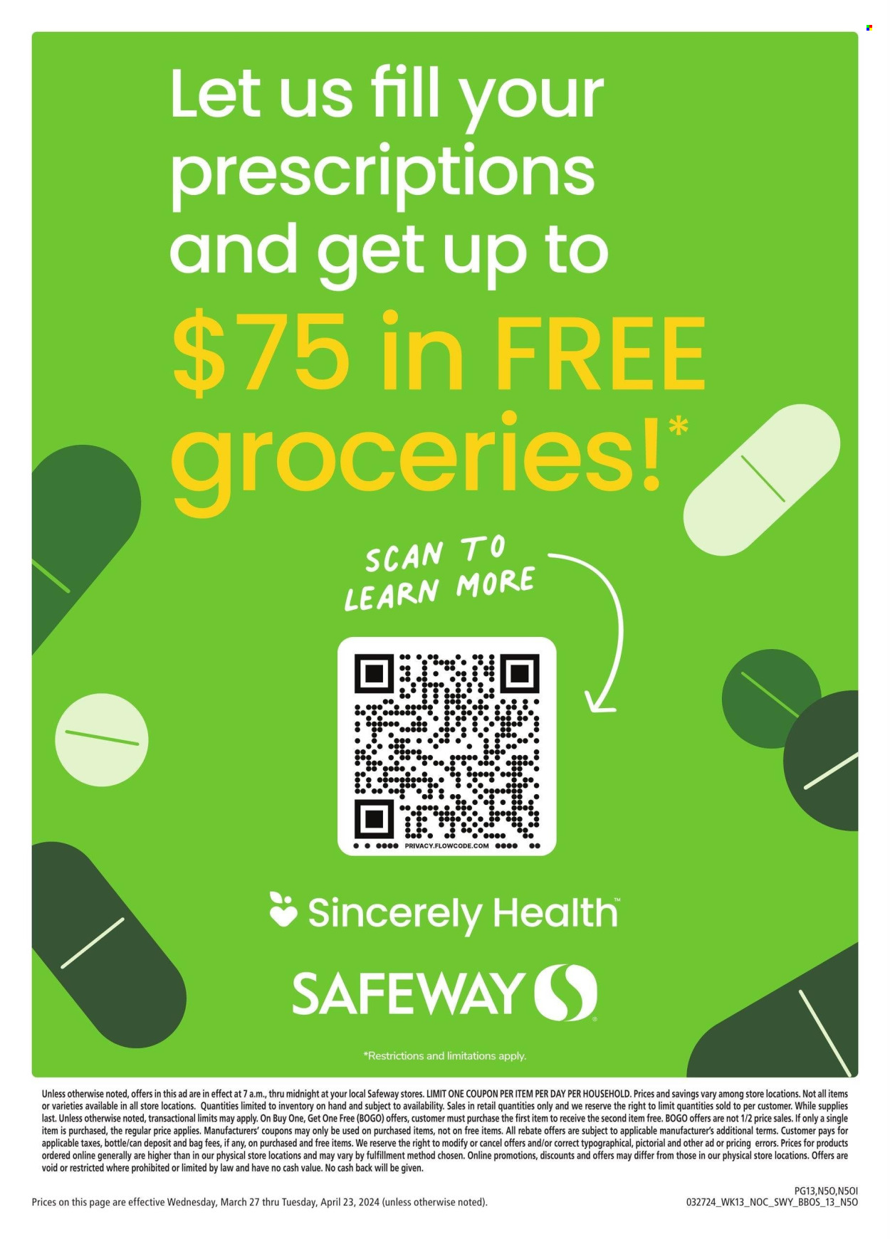 Safeway ad  - 03.27.2024 - 04.23.2024.