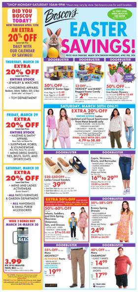 Boscov's - EASTER SAVINGS with (DYBT feature on side)