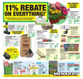 Menards - 11% Rebate Sale        