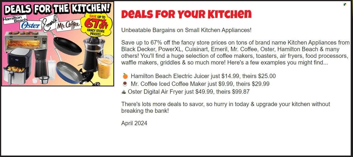 Ollie's Bargain Outlet ad  - 04.01.2024 - 04.30.2024.