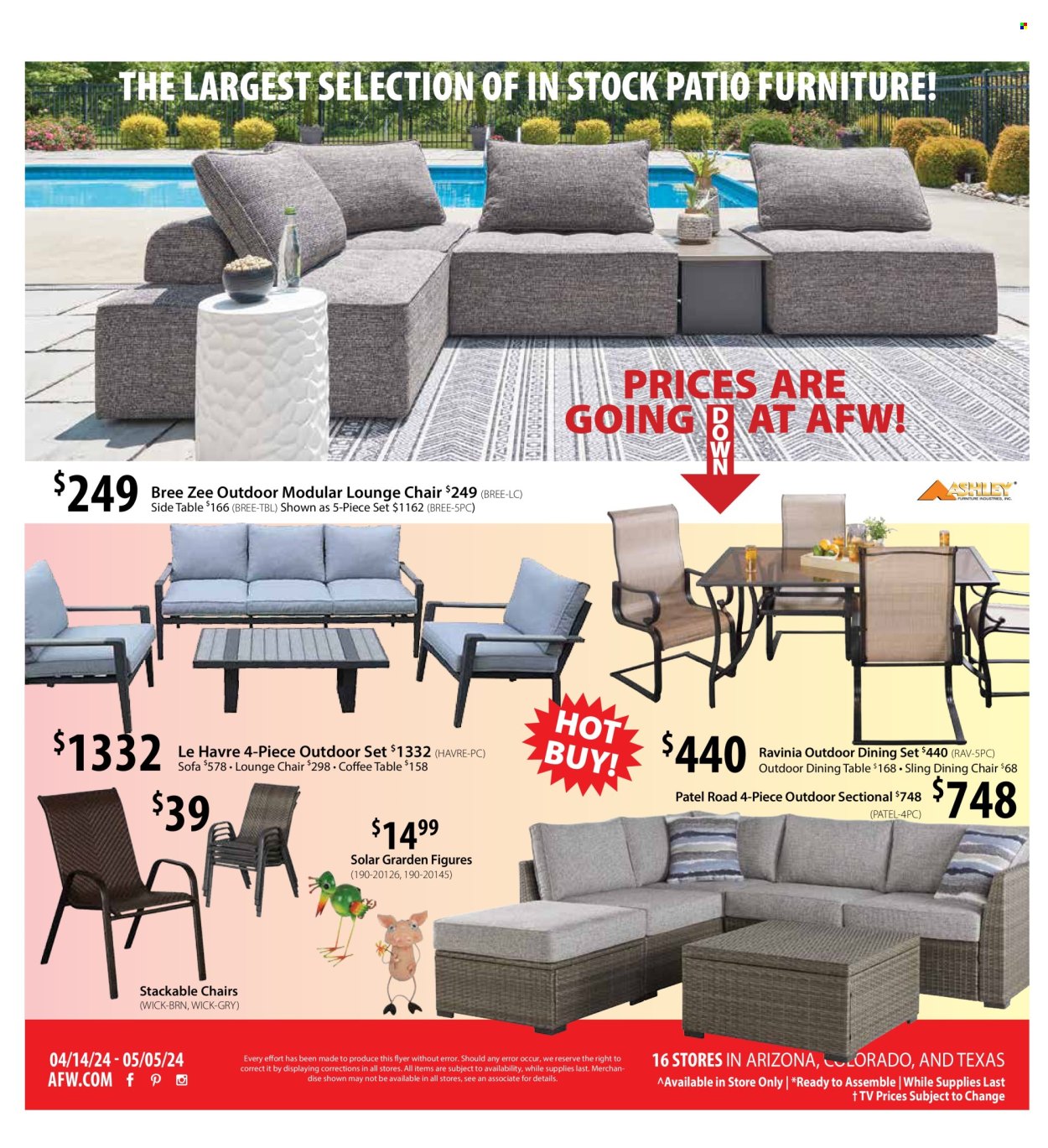 American Furniture Warehouse ad  - 04.14.2024 - 05.05.2024.