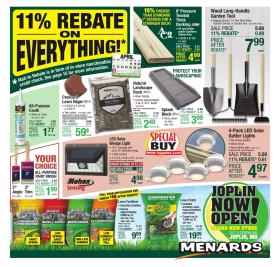 Menards - 11% Rebate Sale        