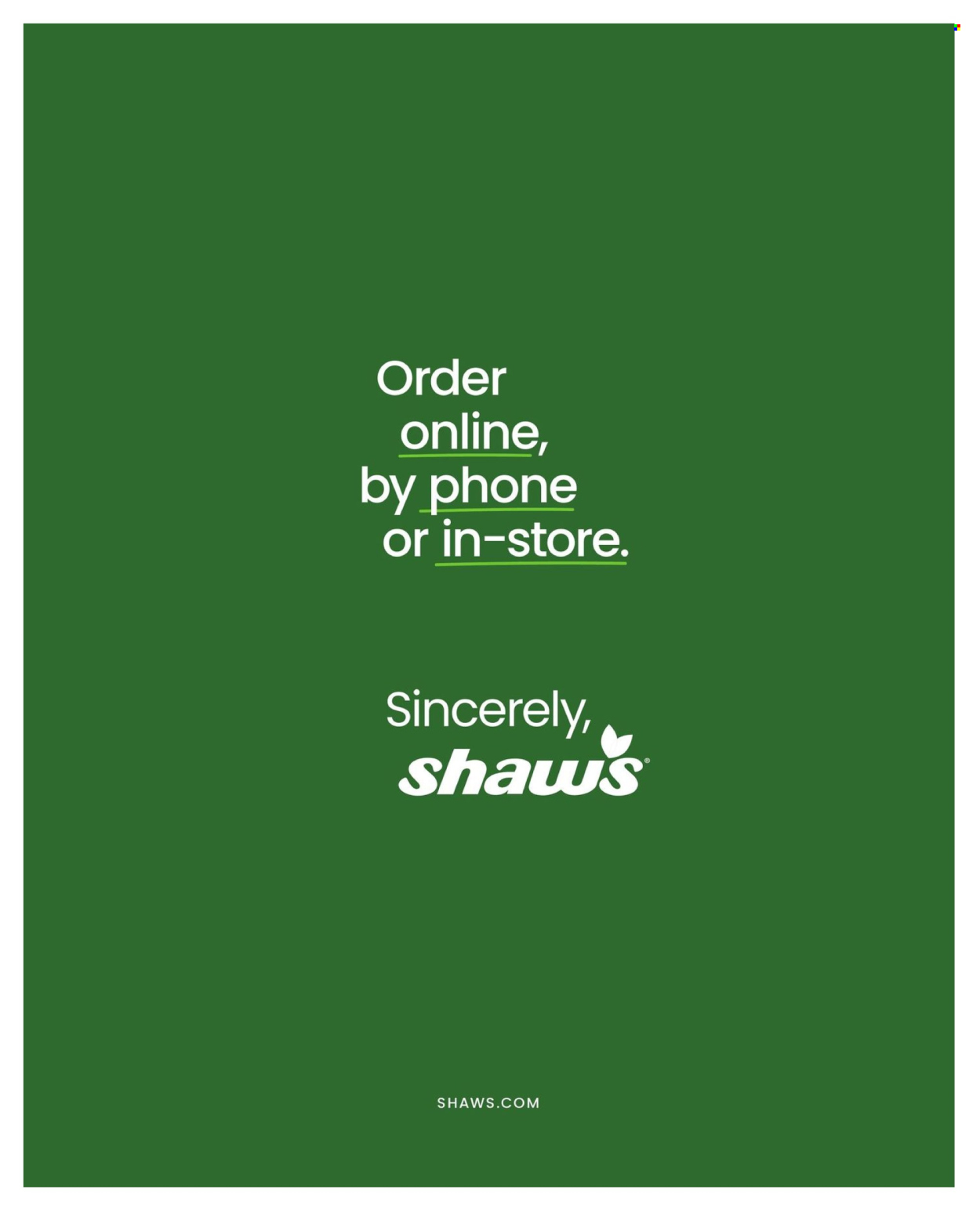 Shaw’s ad  - 01.01.2025 - 12.31.2025.